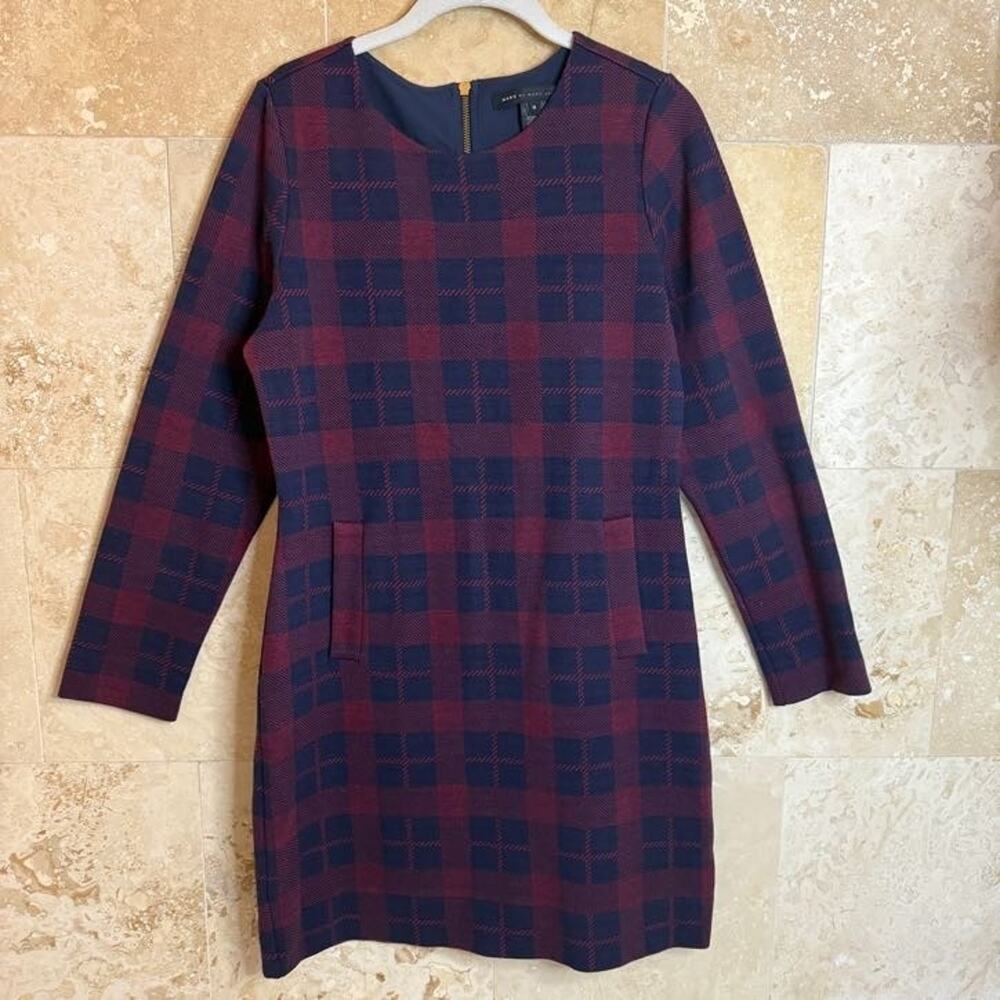 Marc by Marc Jacobs Plaid Dress Women’s Medium Red Navy Interview Dress